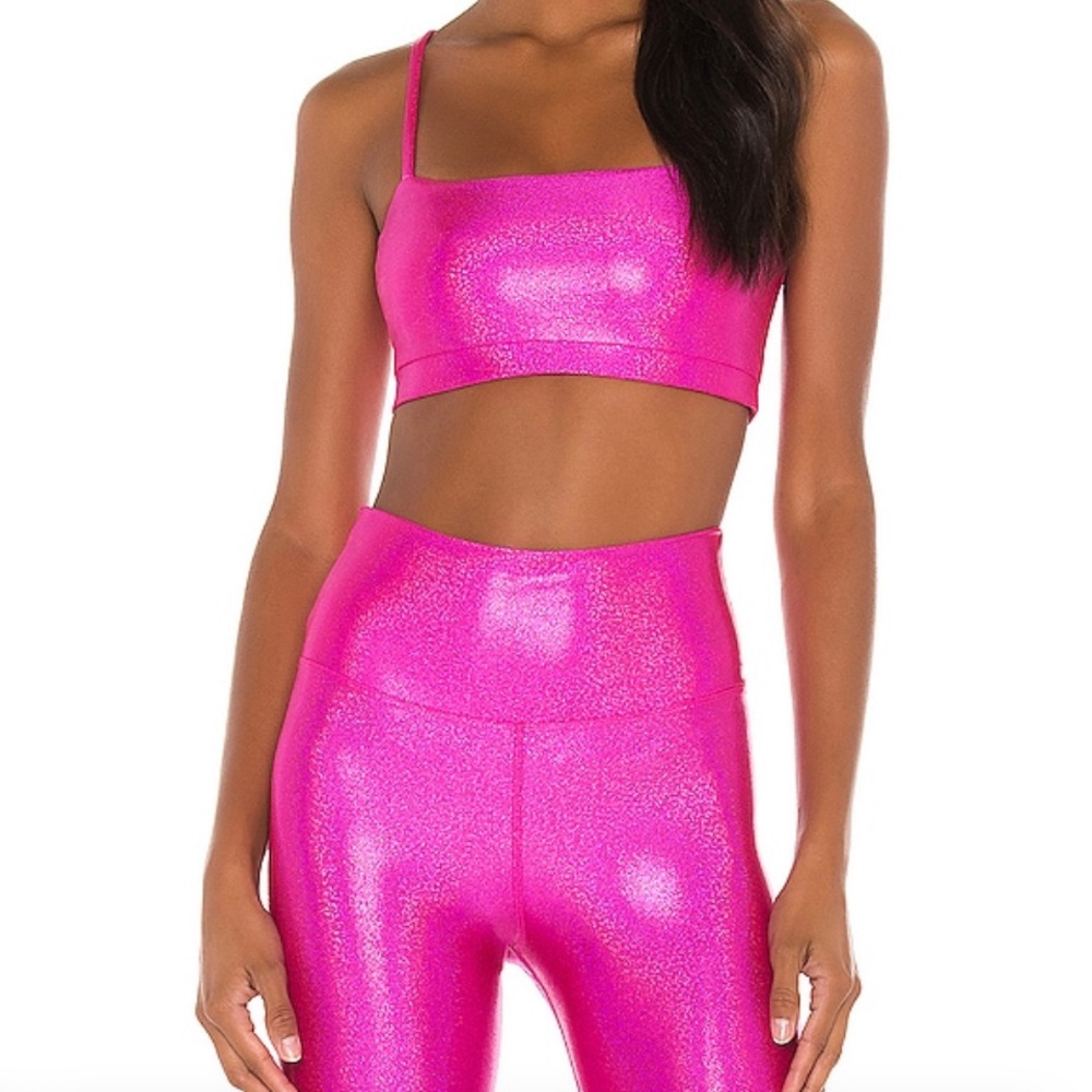 Beach Riot X Revolve Pink Sparkle Workout Set